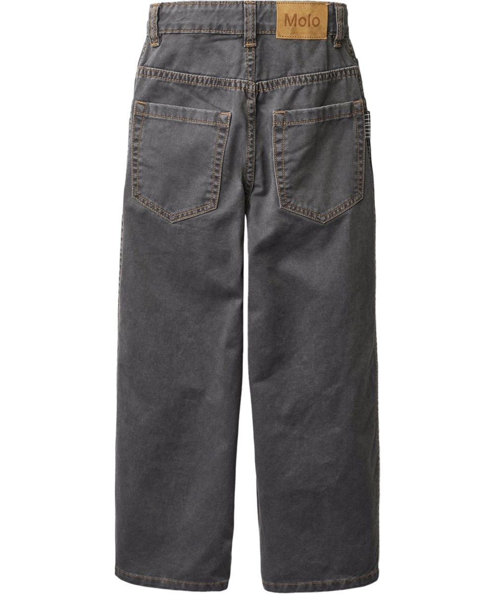 Aska - Raven Wash - Grå denimjeans i bomuld med justerbar talje til børn