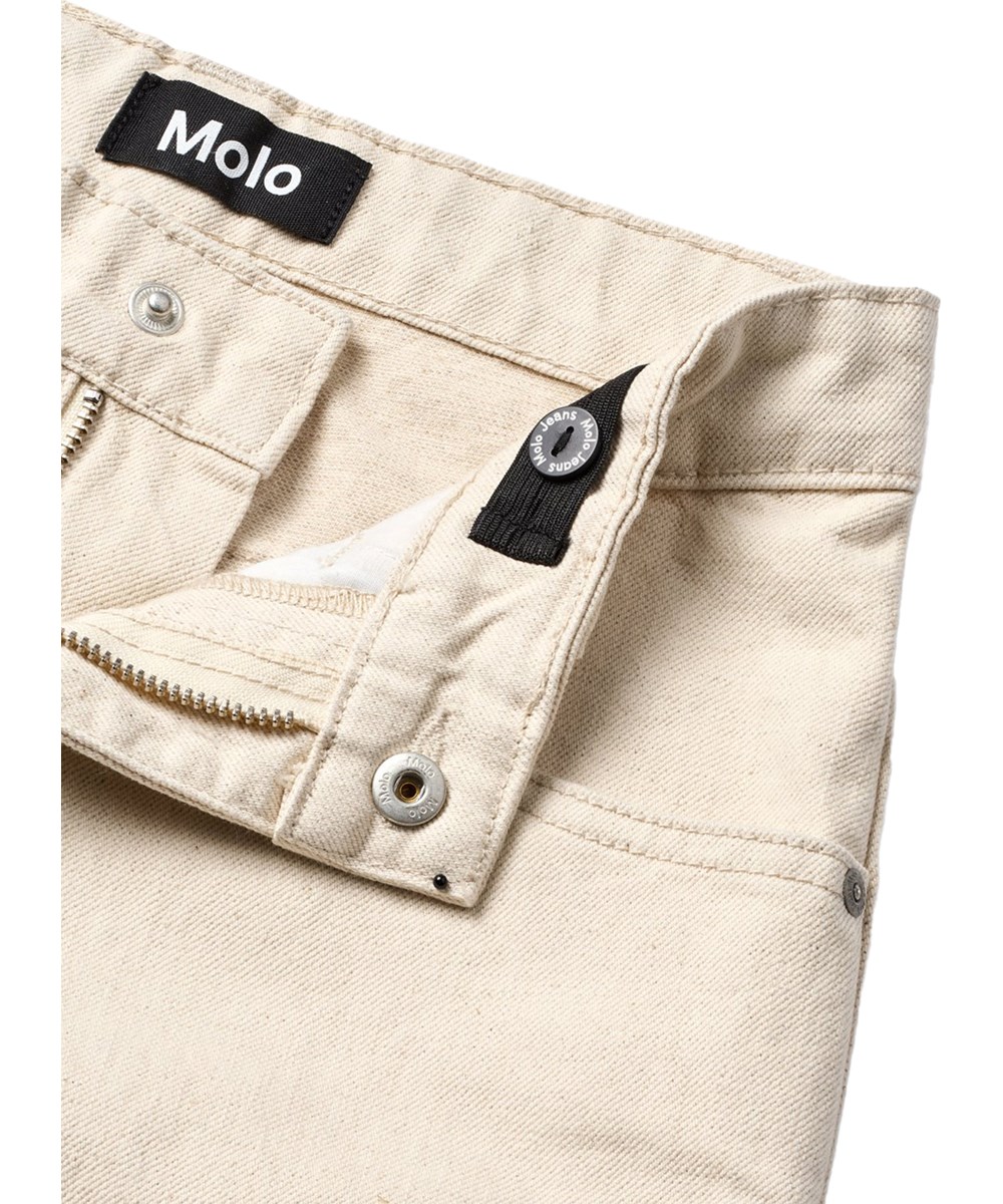 Askane - Summer Sand - Beige denimjeans i bomuld med justerbar talje til børn