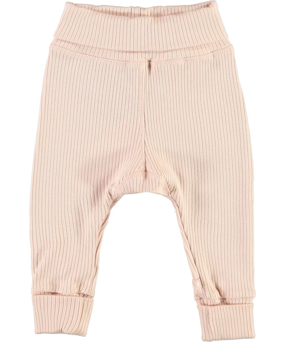 San - Cameo Rose - Lyserøde rib baby bukser 