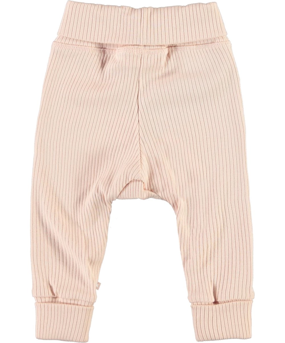 San - Cameo Rose - Lyserøde rib baby bukser 