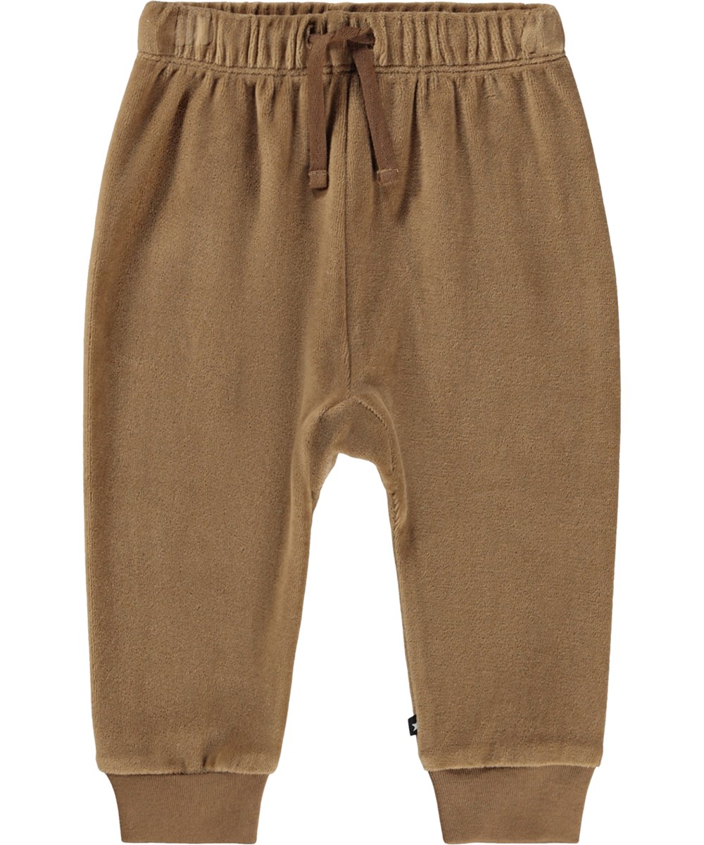 Sigo - Fawn - Brune bukser til de mindste, i økologisk bomuldsvelour.