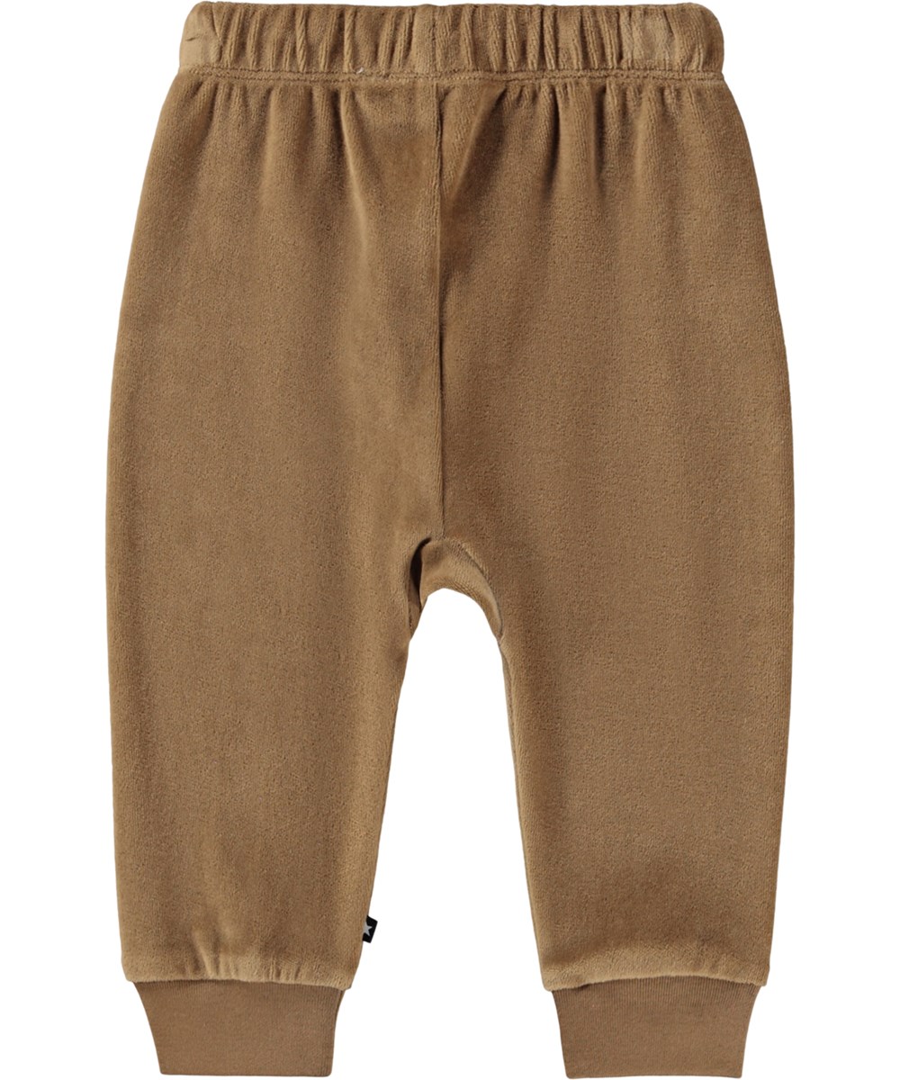 Sigo - Fawn - Brune bukser til de mindste, i økologisk bomuldsvelour.