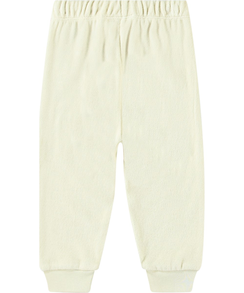Sigo - White Noise - Råhvide økologiske velour babysweatpants