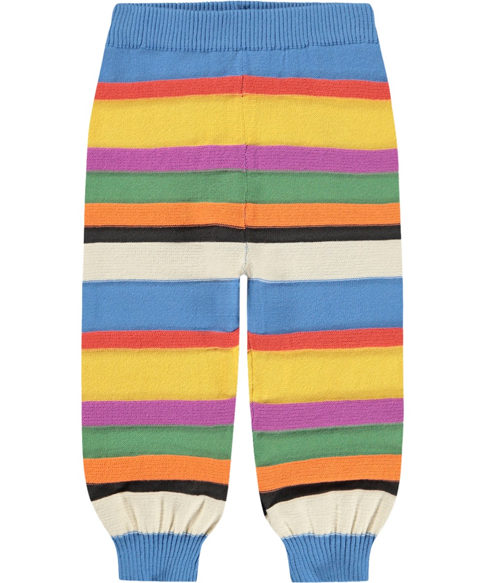 Sol - Stripy Colours - Multifarvet strikbukser til baby med striber i økologisk bomuld