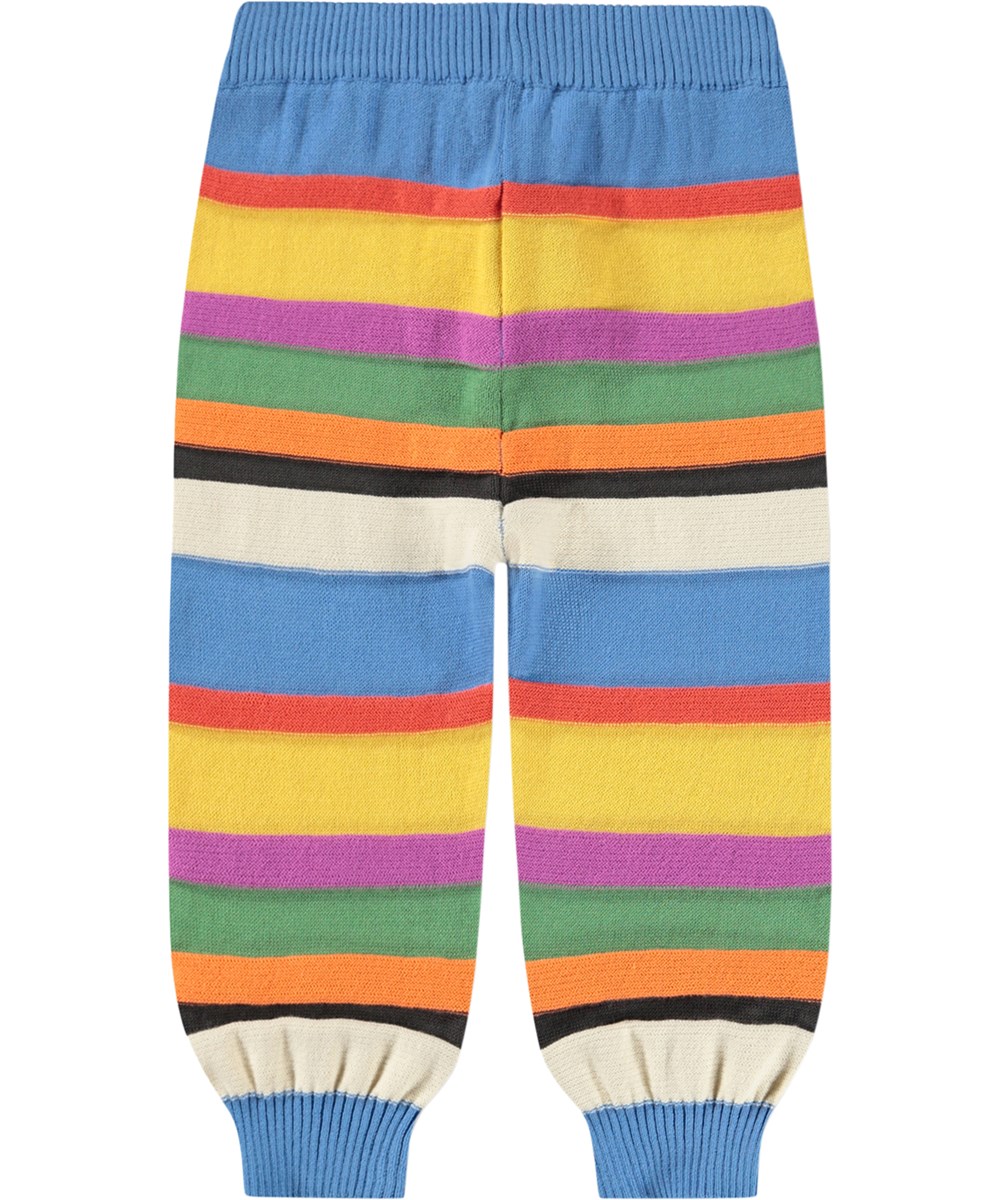 Sol - Stripy Colours - Multifarvet strikbukser til baby med striber i økologisk bomuld