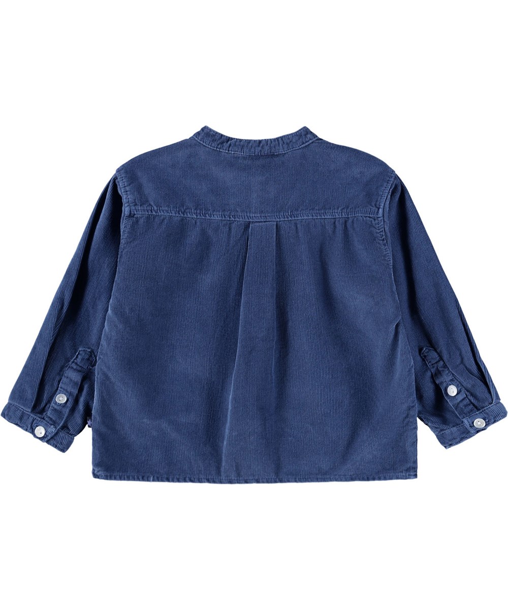 Enoz - Evening Sky - Dunkelblaues Samtshirt für die Kleinen aus Öko-Baumwolle.