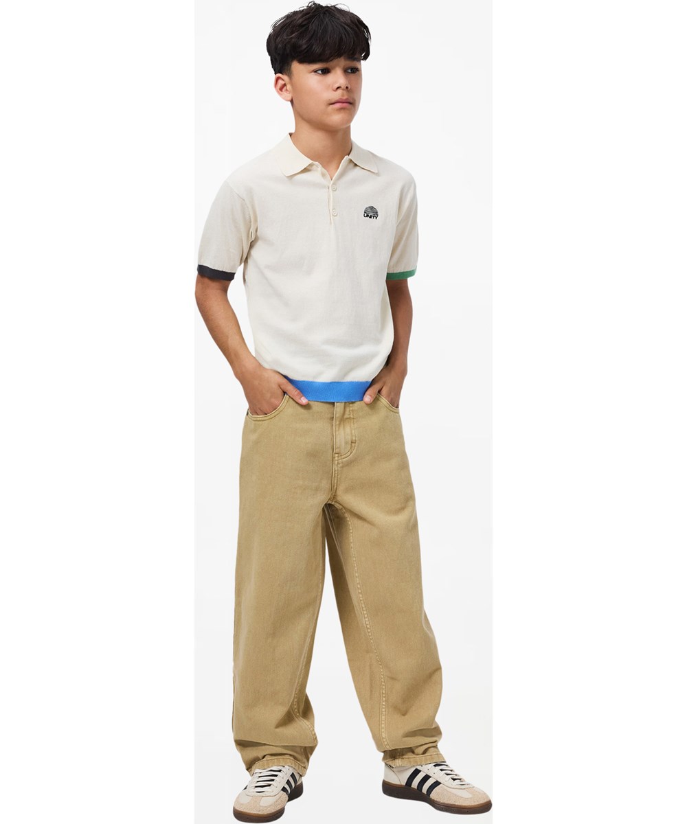 Aiden - Desert Wash - Beige Baumwolljeans für Kinder