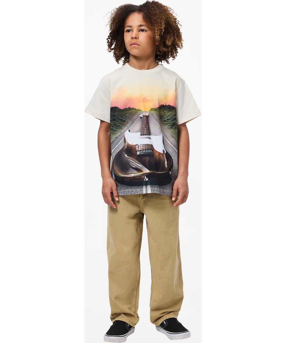 Aiden - Desert Wash - Beige Baumwolljeans für Kinder