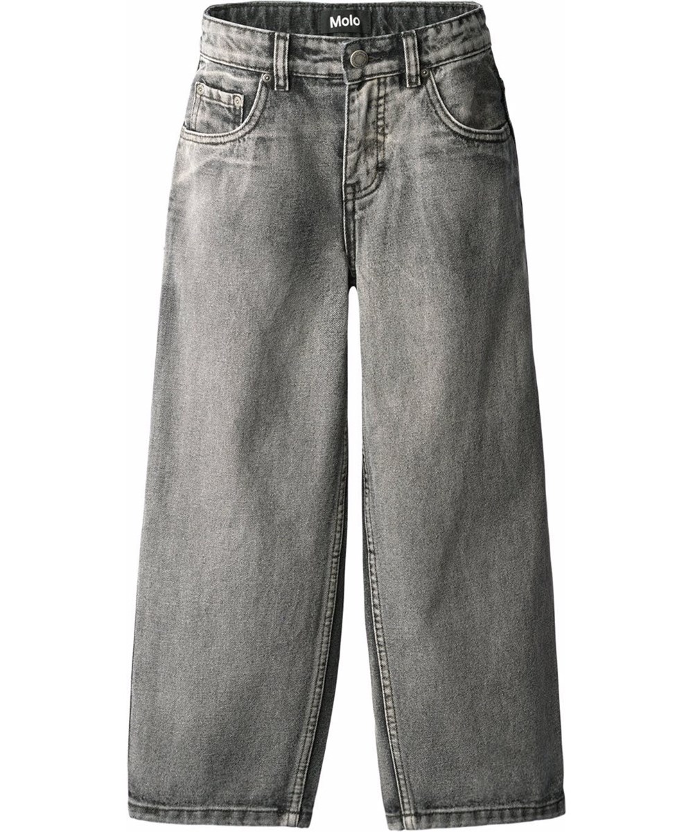 Aiden - Grey Shadow - Denim-Jeans für Kinder aus Öko-Baumwolle mit einer grauen Waschung.