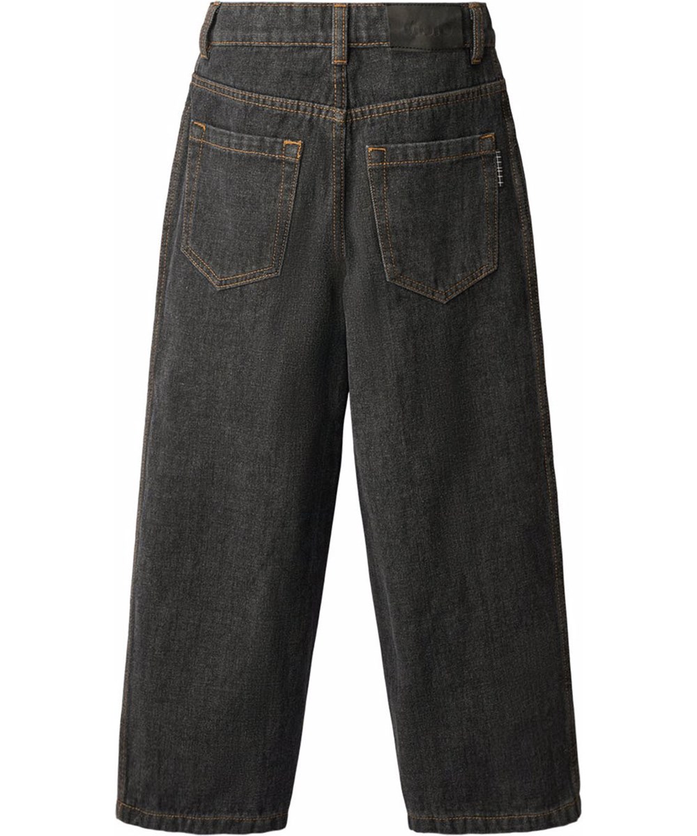 Aiden - Soft Dark Denim - Denim-Jeans für Kinder aus Baumwolle mit grauem Waschung und Kupfernähten.