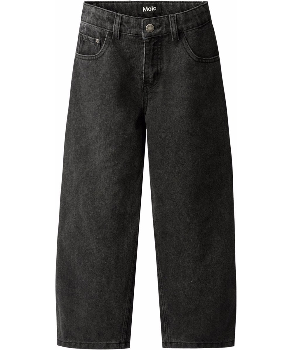 Aiden - Washed Black - Denim-Jeans für Kinder aus Öko-Baumwolle mit schwarzem Waschung.