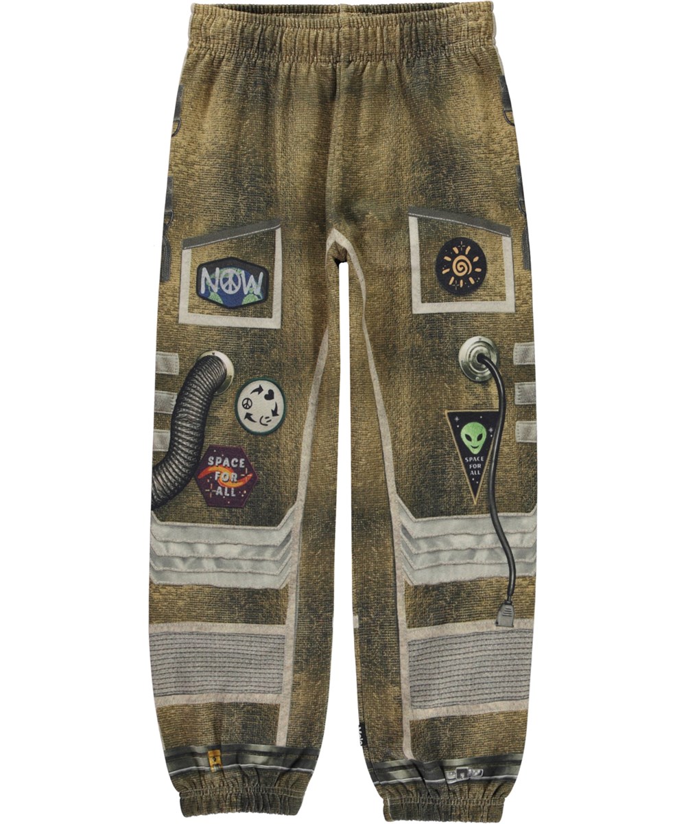 Am - Space Suit - Braune Öko-Jogginghose mit Raumanzug-Print