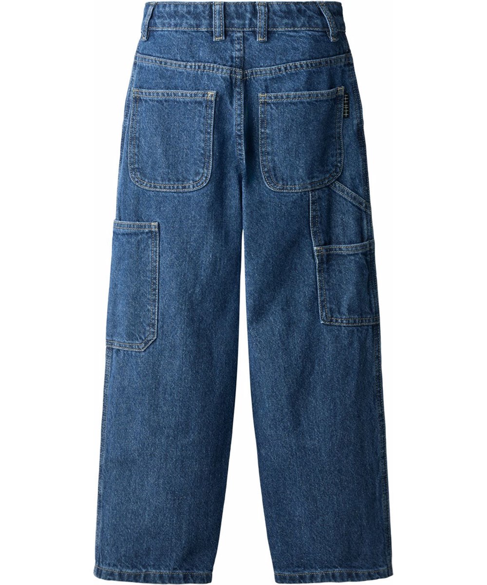 Archer - Soft Blue - Blaue Jeans für Kinder mit Arbeitskleidungsdetails.