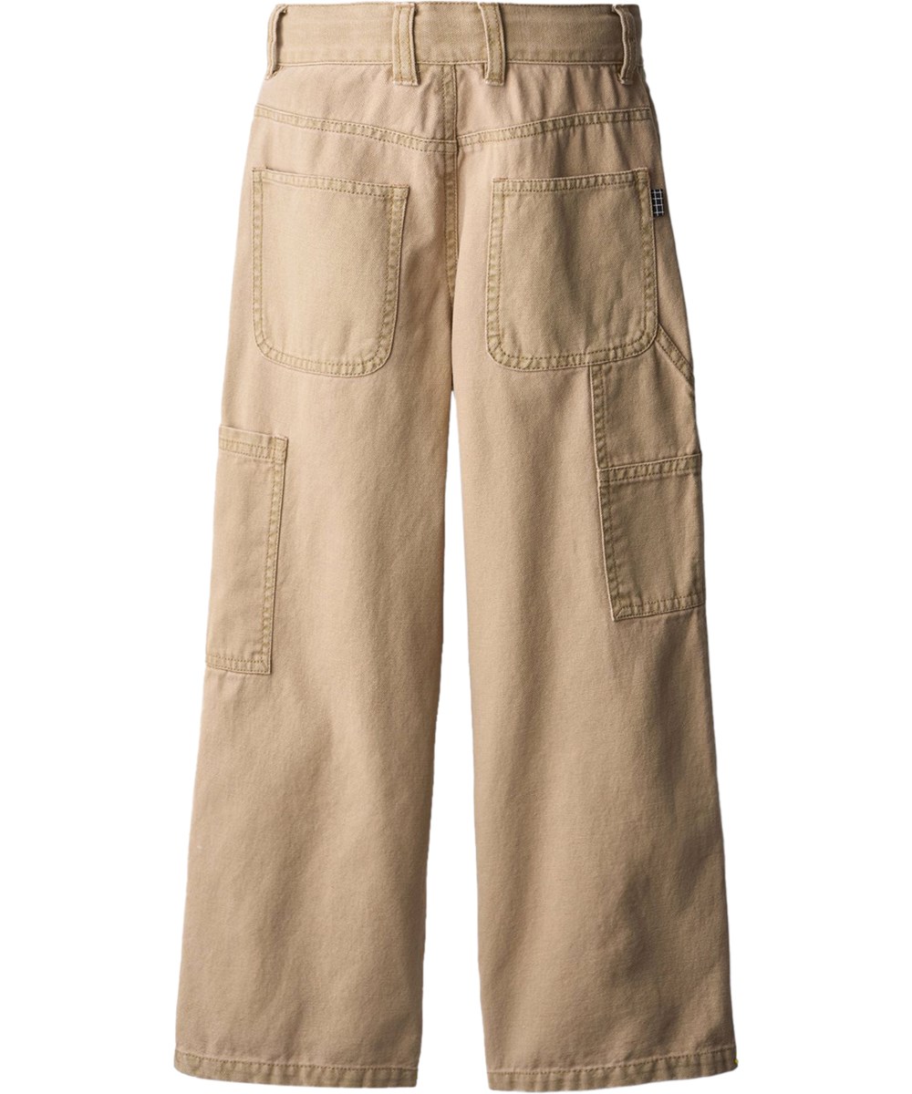 Archer - Tiger's Eye - Beige Cargo-Hosen für Kinder aus Baumwolle mit Seitentasche