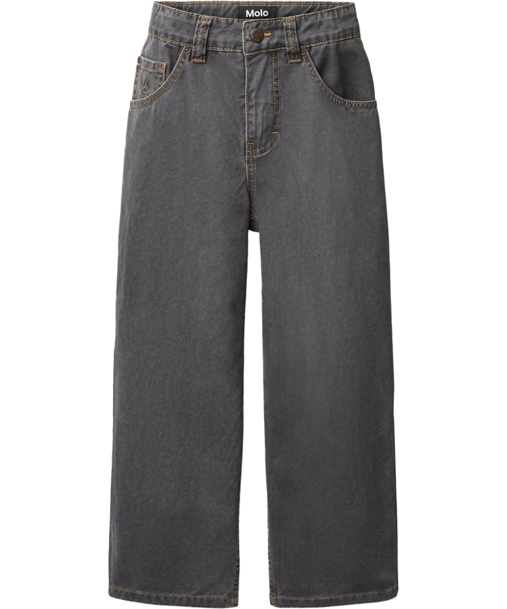 Aska - Raven Wash - Graue Jeans aus Denim für Kinder aus Baumwolle mit verstellbarem Bund