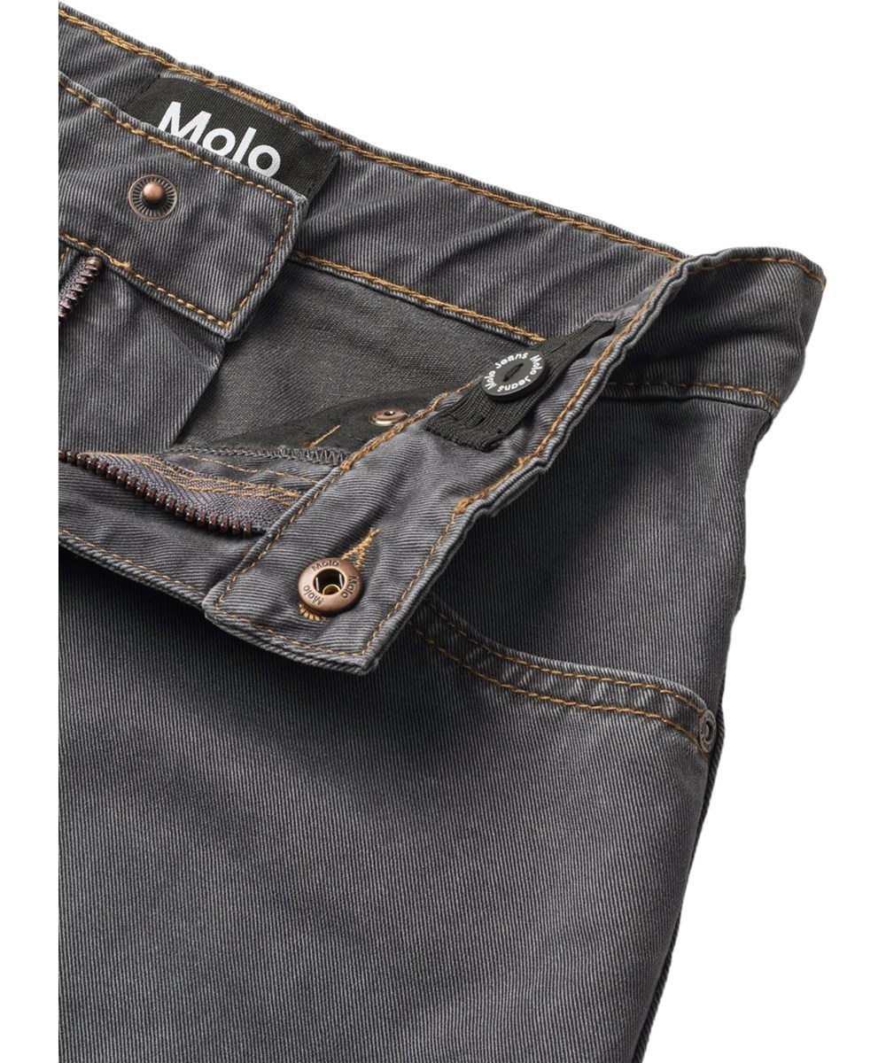 Aska - Raven Wash - Graue Jeans aus Denim für Kinder aus Baumwolle mit verstellbarem Bund