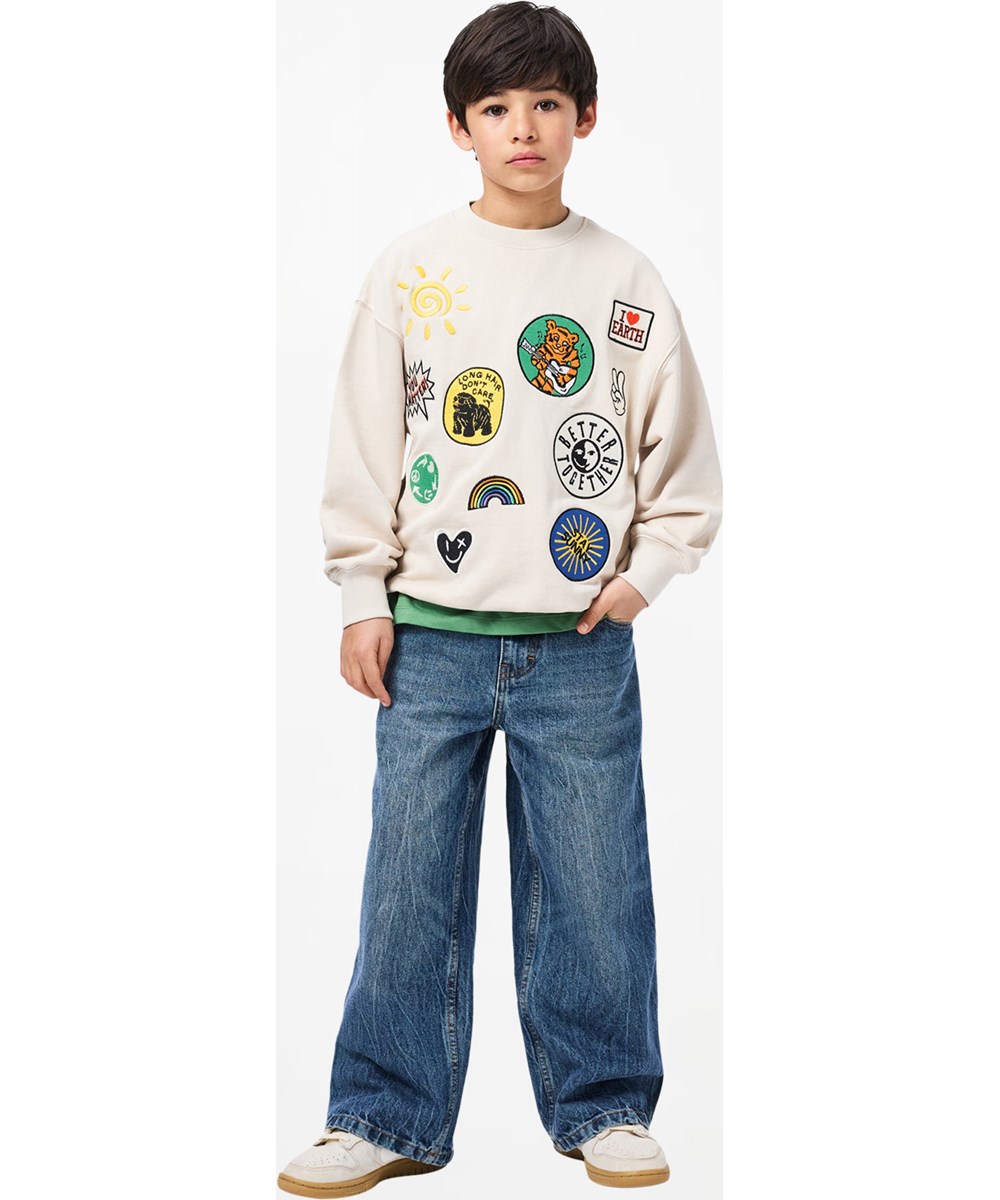 Askio - Creased Indigo - Blaue Jeans aus Denim für Kinder aus Bio-Baumwolle mit verstellbarem Bund