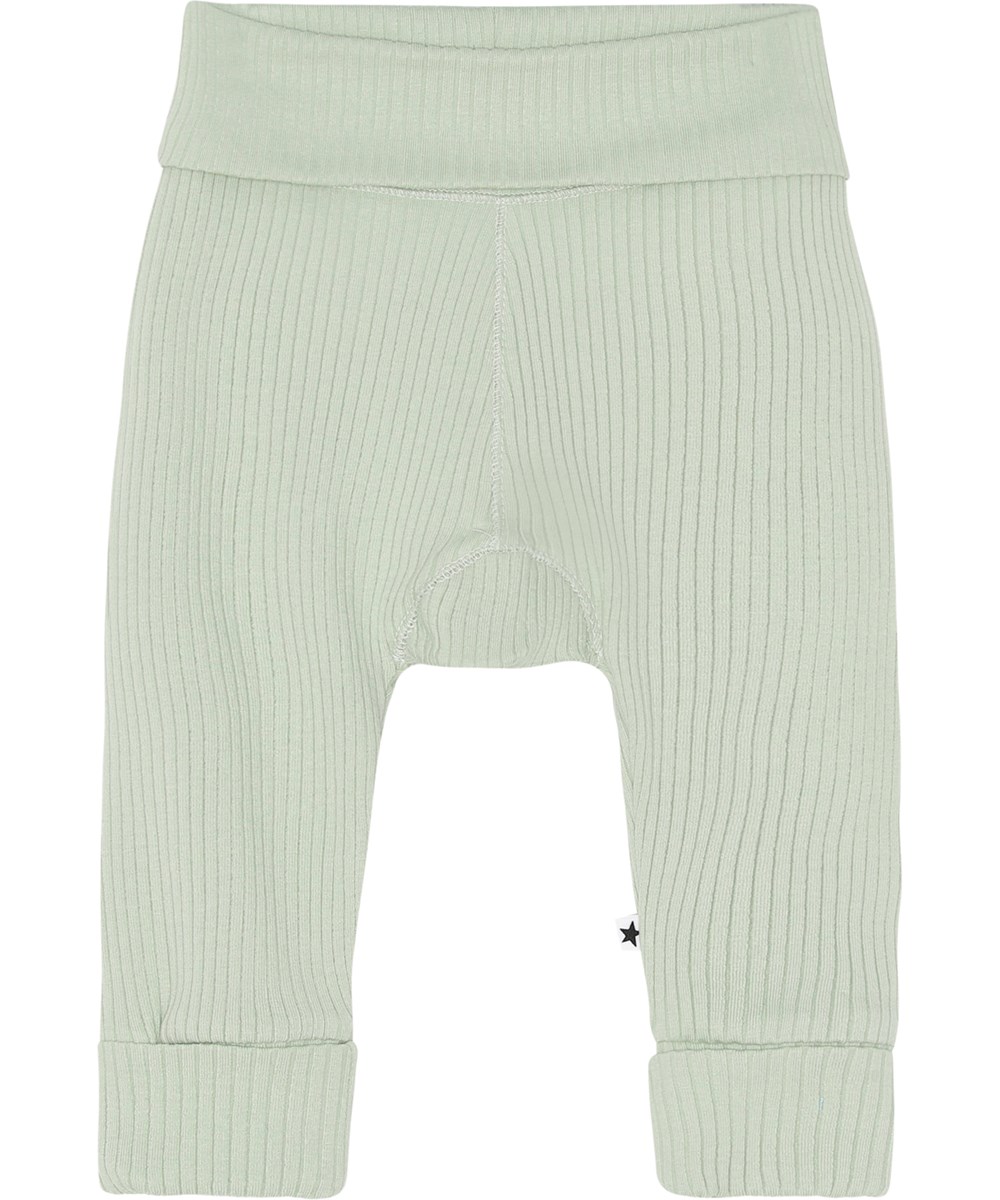 San - Mint - Mintgrüne Öko-Babyhose in  Ripp