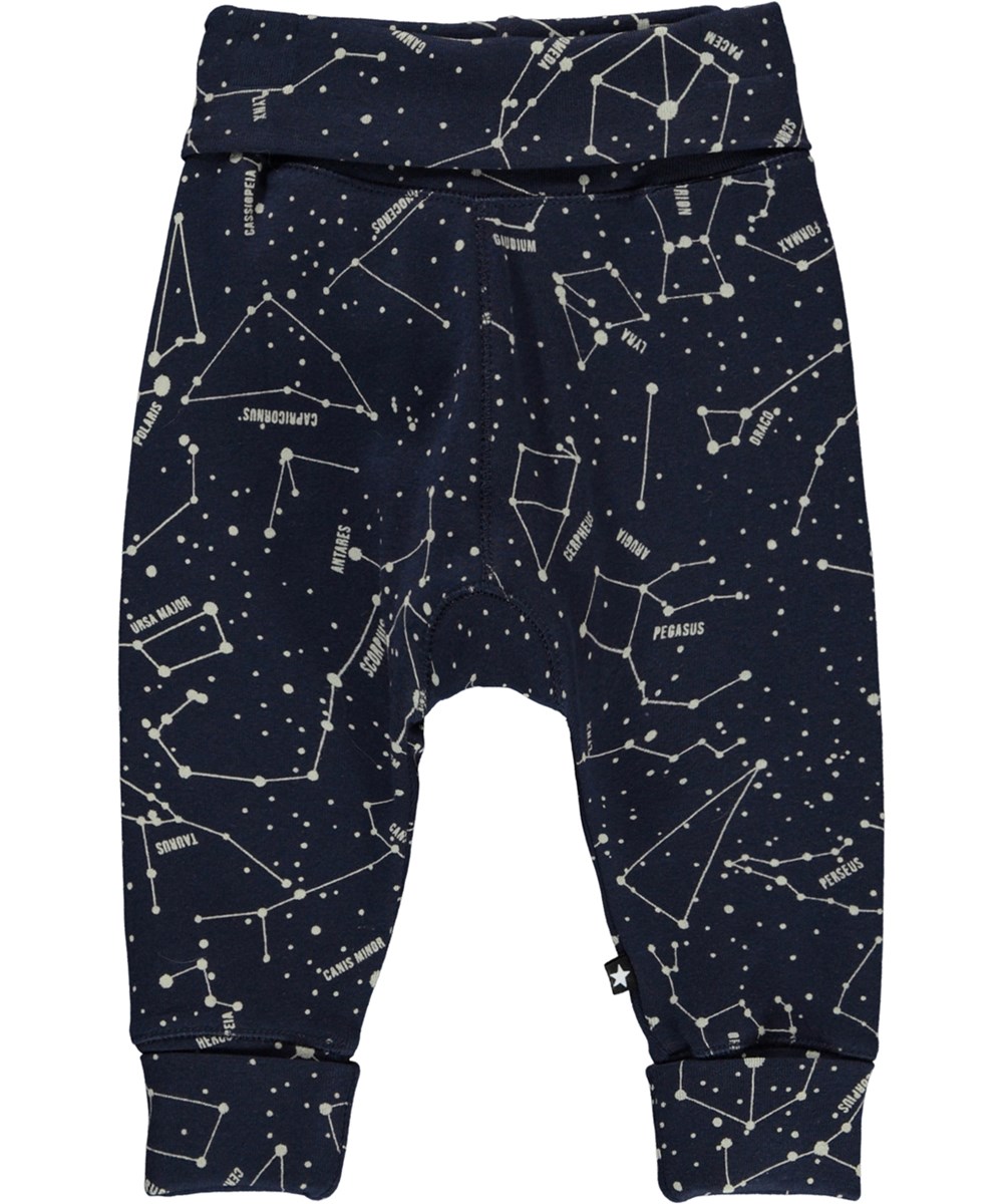 San - Star Maps - Dunkelblaue Öko-Babyhose mit Sternen