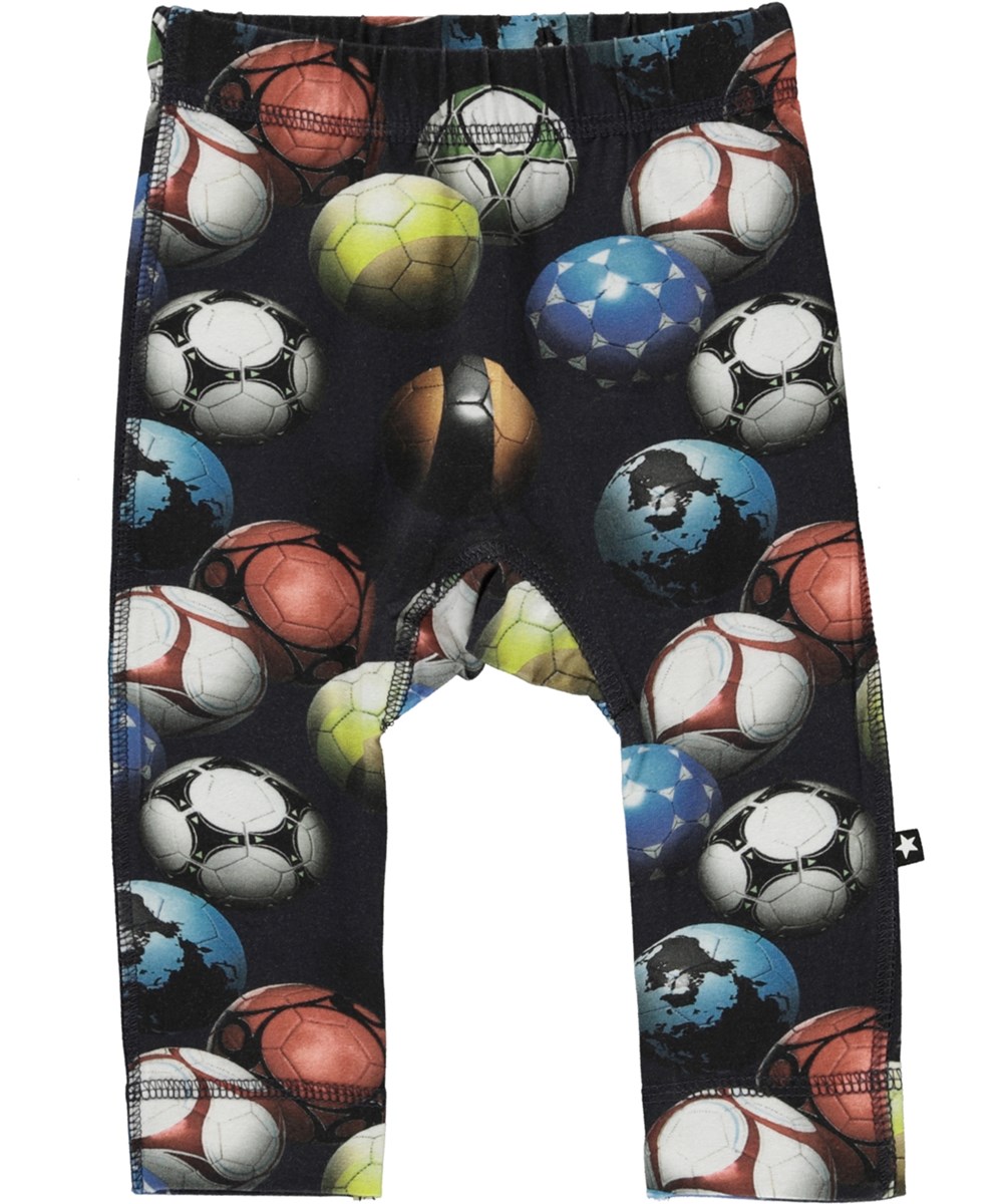 Seb - Footballs Blue - Babyhose mit Aufdruck von Fußbällen