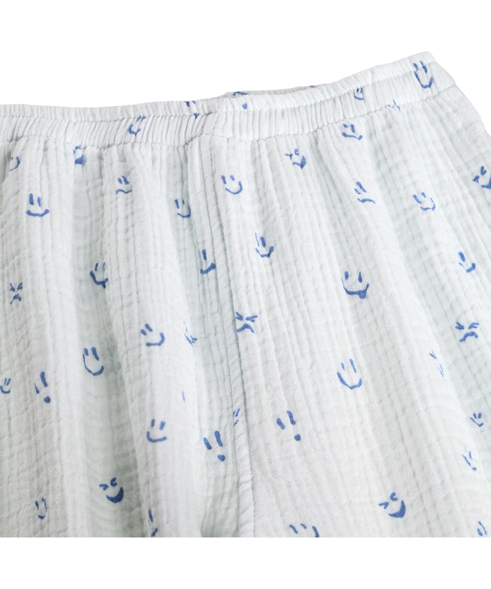 Serene - Blue Vibes - Weiche, blaue Hosen für die Kleinen aus Bio-Baumwolle mit fröhlichem Druck