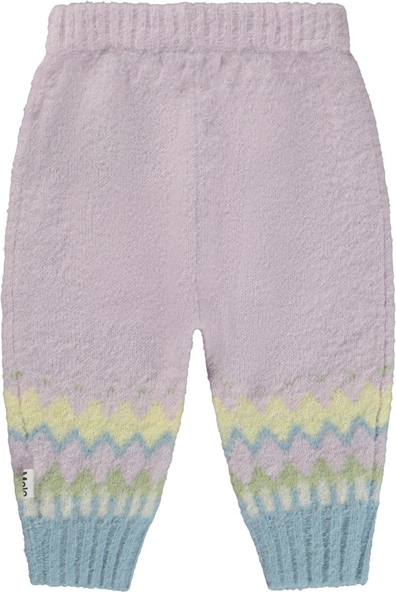 Signy - Alpine Glow - Hellviolette Babyhose aus Strick und Alpaka-Mischung