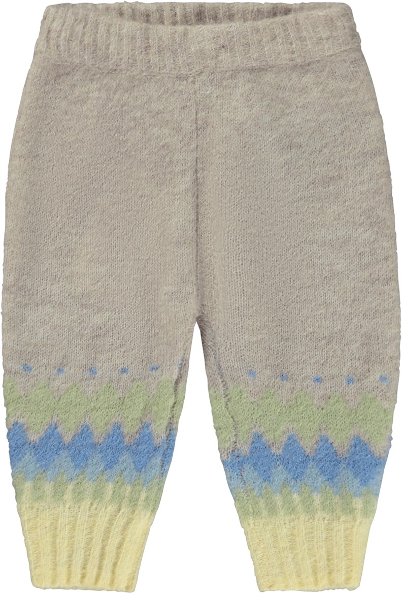 Signy - Nordic Pastels - Beigefarbene Babyhose aus Strick und Alpaka-Mischung