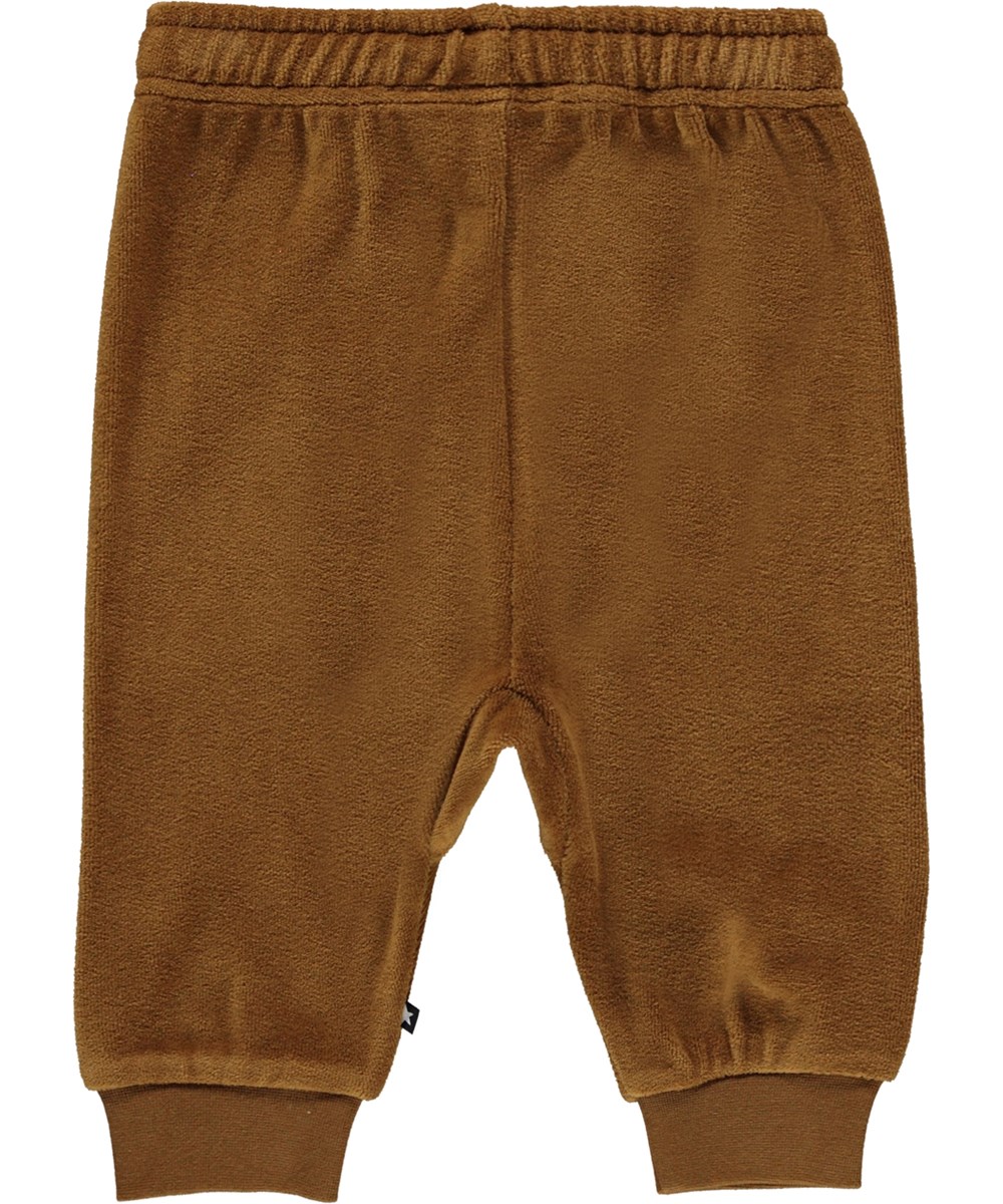 Sigo - Earthy - Babyhose aus braunem Öko-Velours