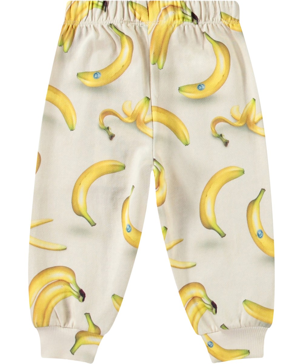 Simeon - Babynanas - Weiche Hose mit Bananenmuster aus Öko-Baumwolle für Babys.