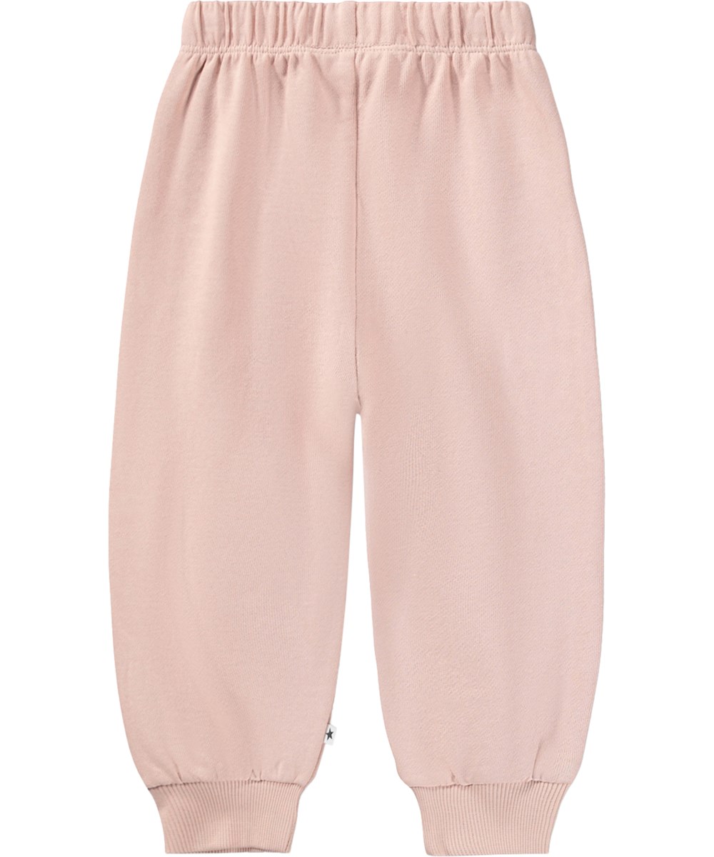 Simeon - Petal Blush - Weiche, rosa Jogginghosen für die Kleinen aus Bio-Baumwolle mit lustigen Knieaufnähern