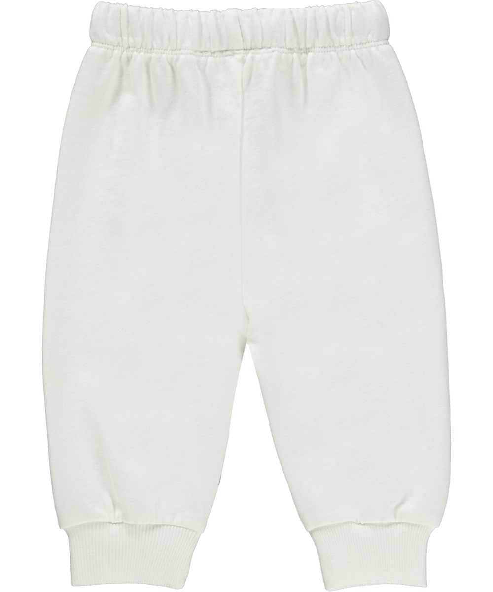 Simeon - White Star - Weiße Baby-Jogginghose grüne Smileys