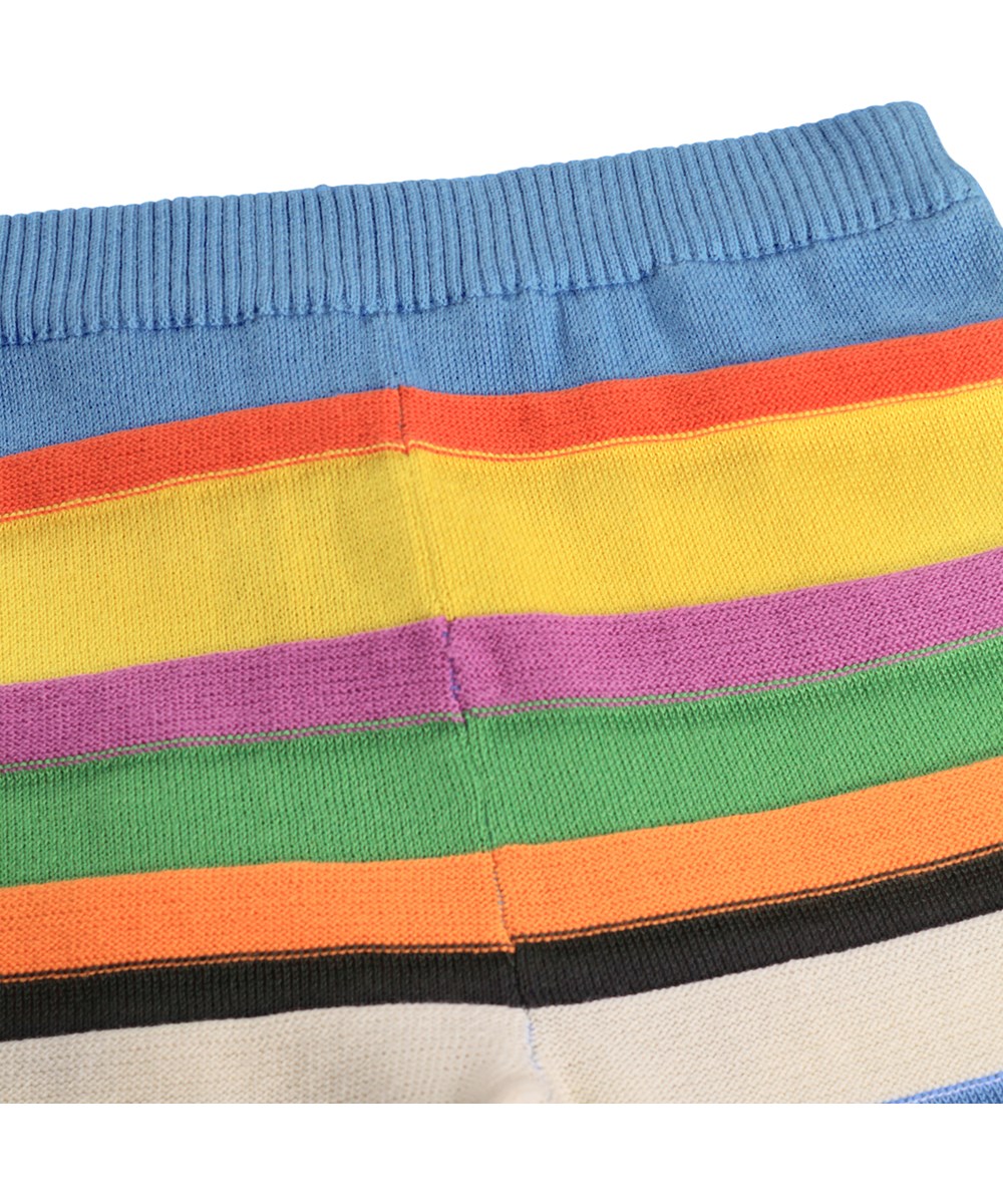 Sol - Stripy Colours - Mehrfarbige gestrickte Hosen für die Kleinen aus Bio-Baumwolle mit Streifen