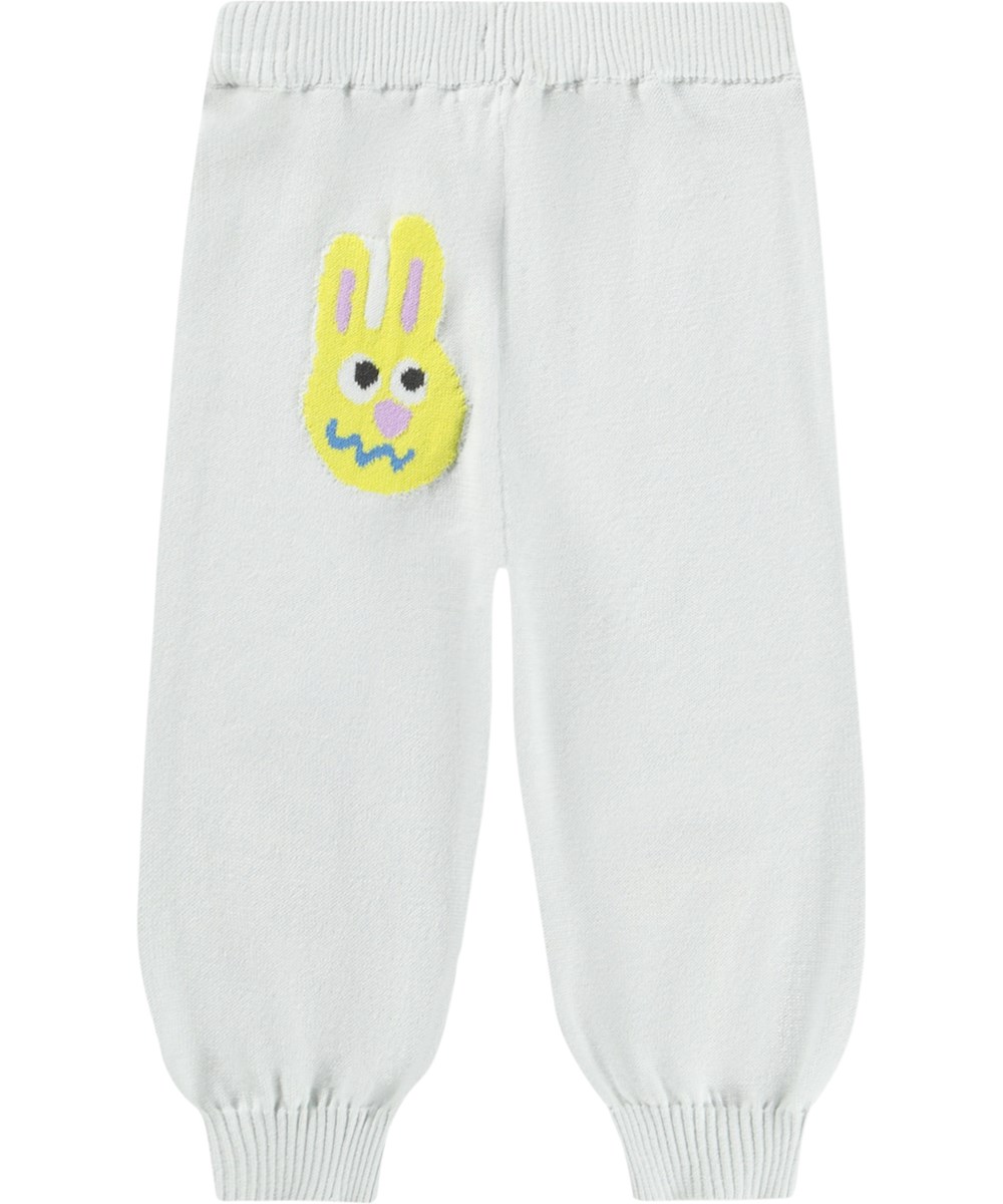 Sol - Wave Crest - Hellblaue Strickhosen für die Kleinen aus Bio-Baumwolle mit lustigen Figuren