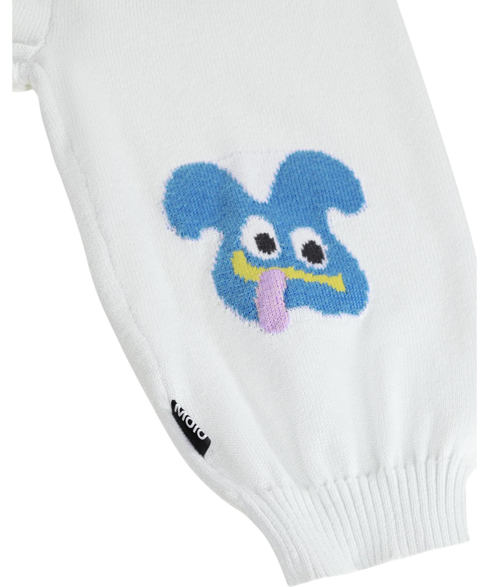 Sol - Wave Crest - Hellblaue Strickhosen für die Kleinen aus Bio-Baumwolle mit lustigen Figuren