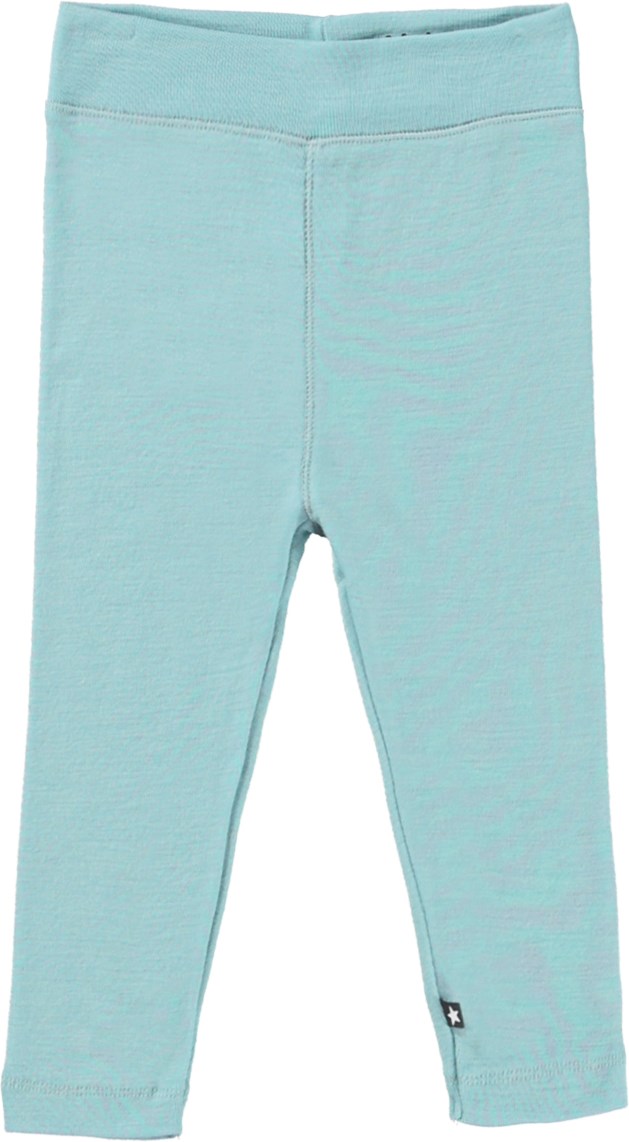 Sting - Calm - Blaue Baby-Leggings aus Merinowolle