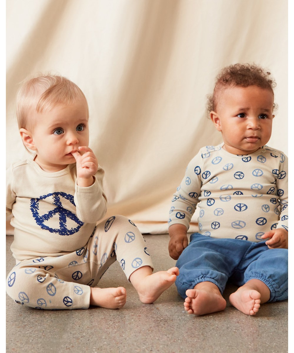 Sun - Atlas Blue - Luftige Babyhose aus Baumwolle in Blau