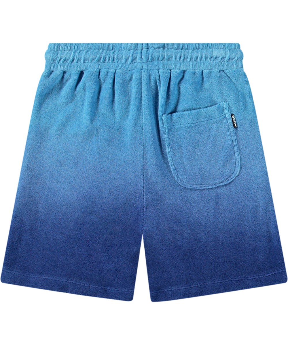 Abay - Mazarine Blue - Knielange badstoffen short van biologisch katoen in blauwe tinten gemaakt voor actieve kinderen.