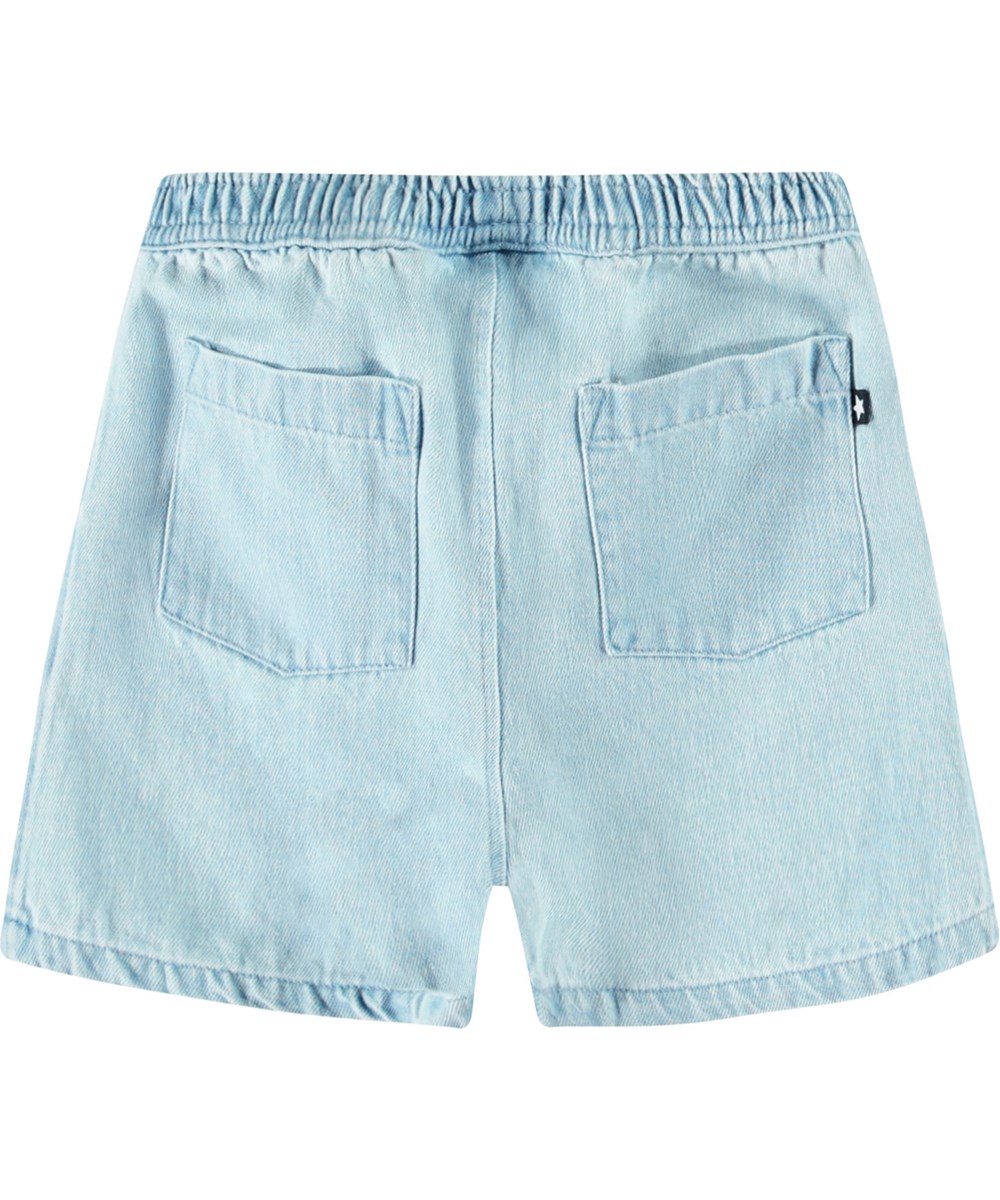 Shine - Misty Denim - Lichtblauwe korte babyspijkerbroek van biologisch katoen.