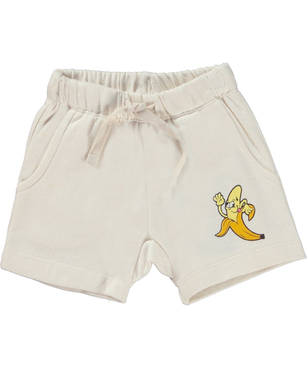 Simms - Naturelle - Gebroken witte babybroekje met banaanprint