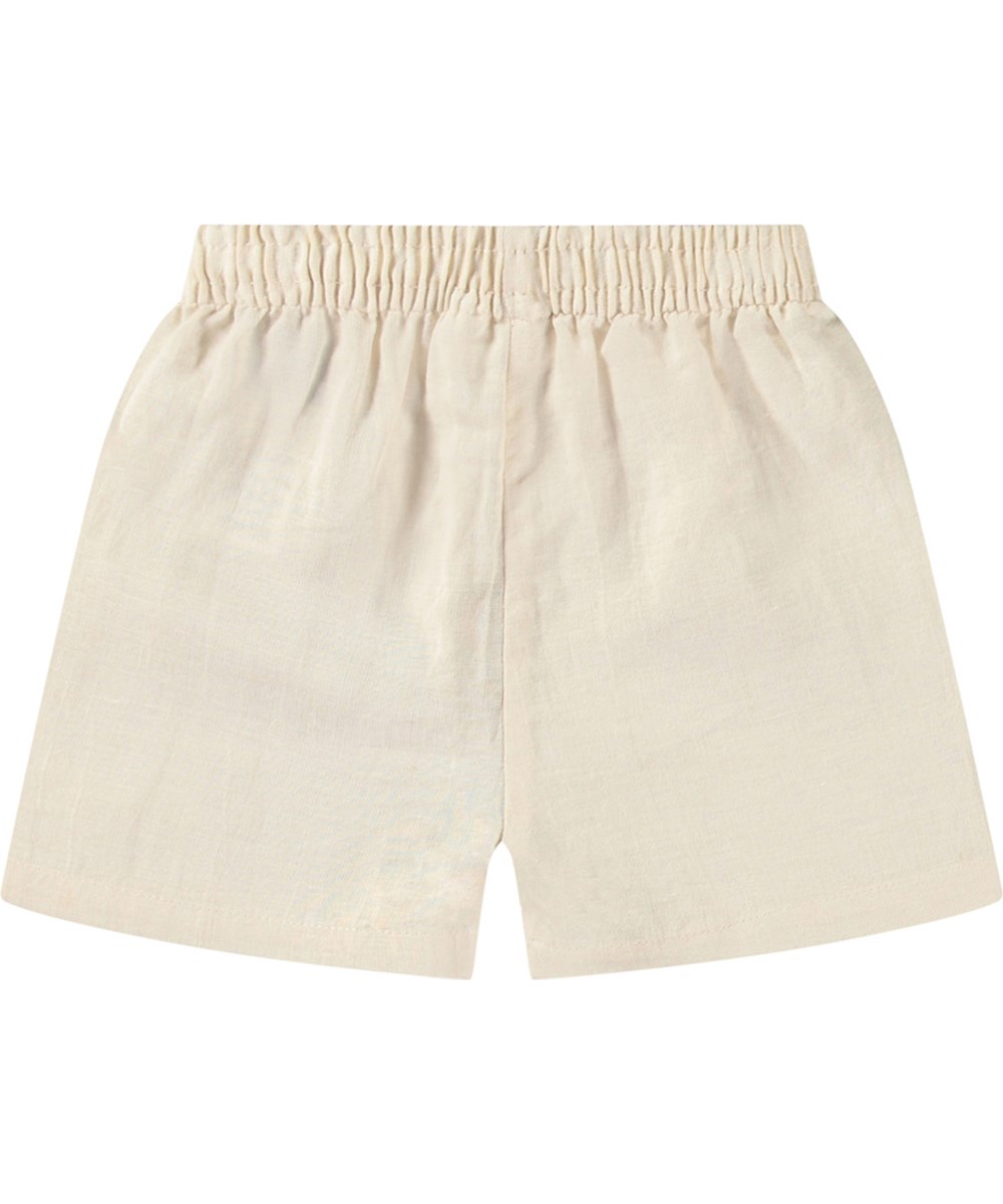 Solar - Summer Sand - Beige linnen zomer babyshort.