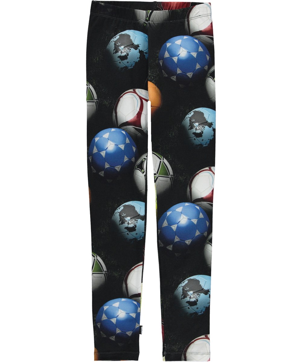 Niki - World Football - Organic leggings with football print