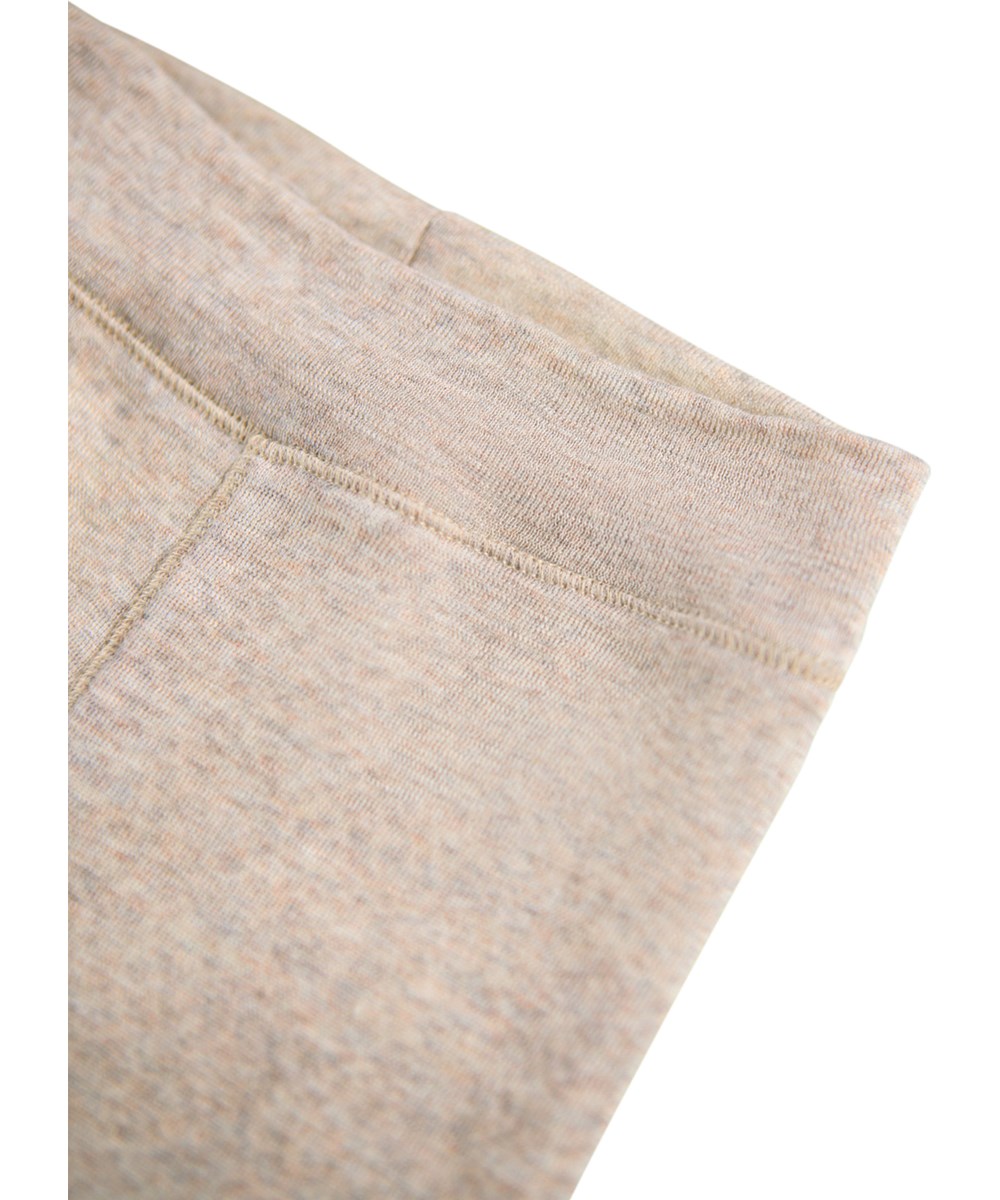 Sting Wool - Oatmeal Melange - Beige leggings for the little ones made of merino wool.