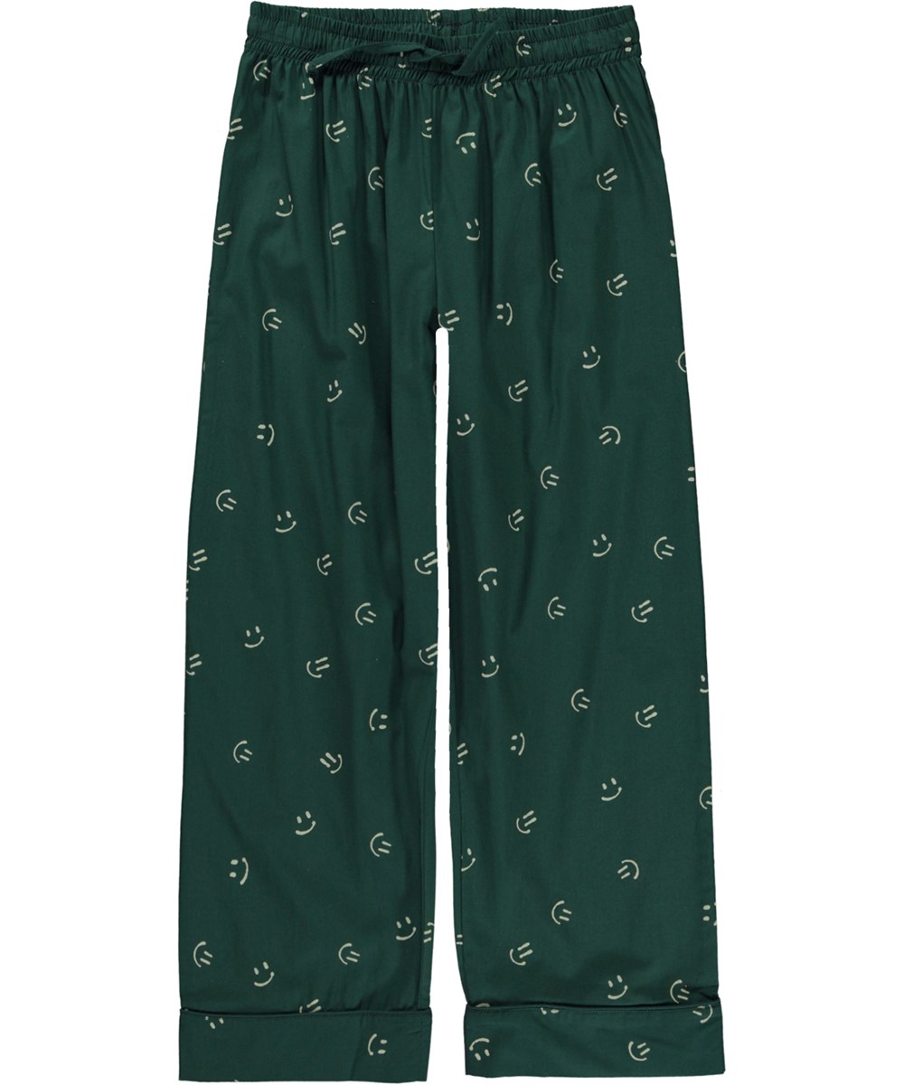 Lex - Happy Simple - Donkergroene pyjama met print