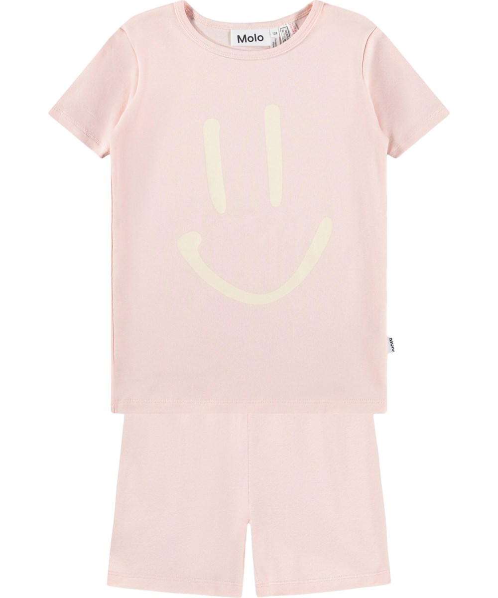 Lou US - Cloud Pink - Roze kinderpyjama met een print gemaakt van biologisch katoen