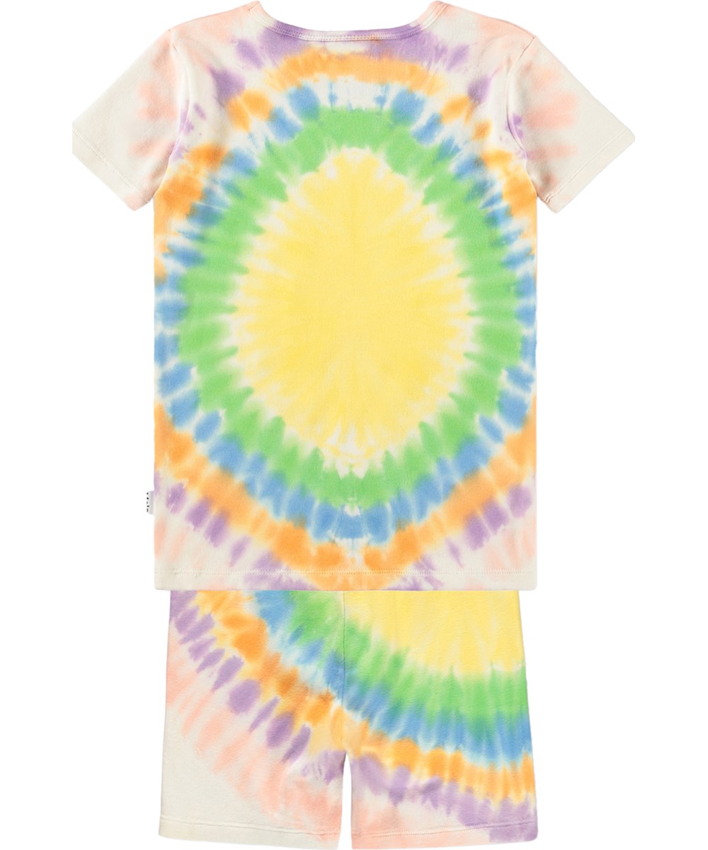 Lou US - Tie Dye Night - Kleurrijke tie-dye kinderpyjama gemaakt van biologisch katoen