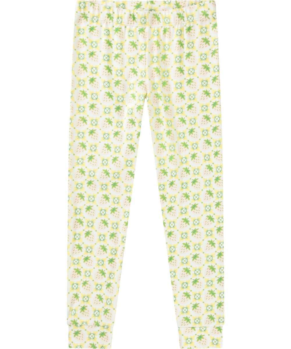 Lue - Pale Berries - Gebroken witte pyjama met lange mouwen en pijpen can rekbaar biologisch katoen.