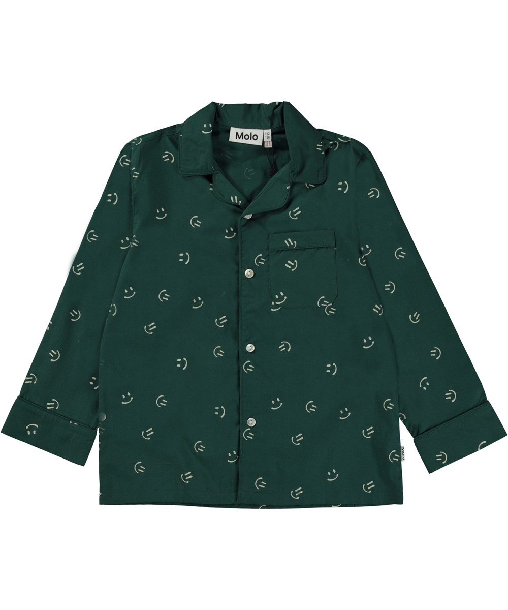 Lex - Happy Simple - Mørkegrønt pyjamassæt med allover print