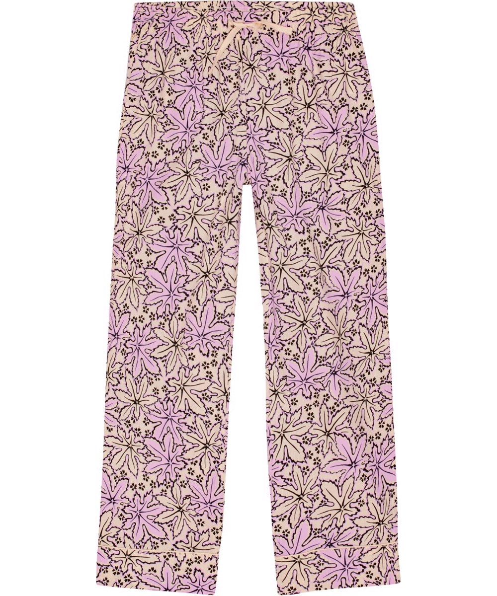 Lex US - Leafy Nightwear - Lille og lyserødt nattøjsæt med blad print