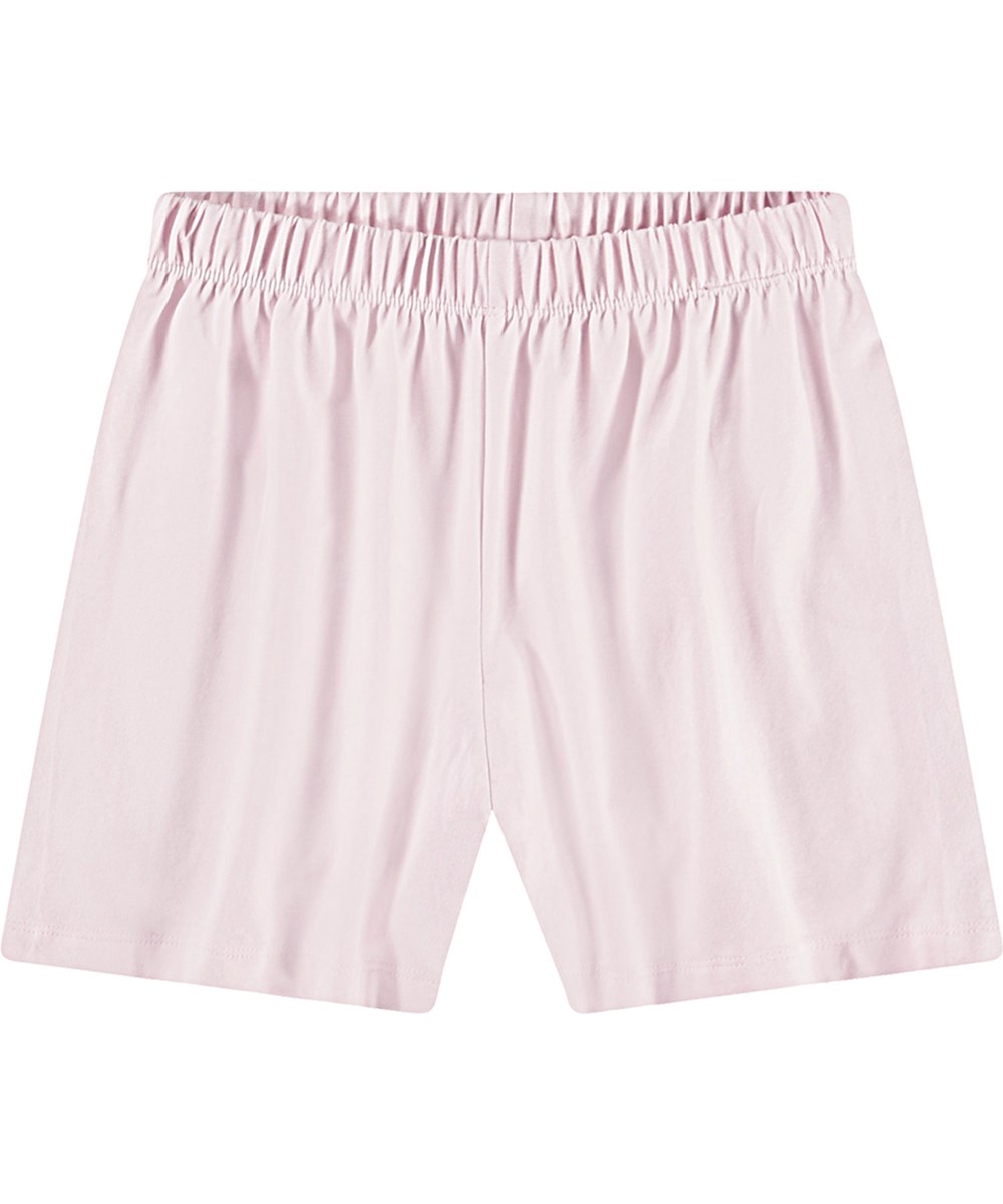 Luvis - Charlotte Pink - Lyserødt nattøj med korte ærmer og ben i strækbart økologisk bomuld.