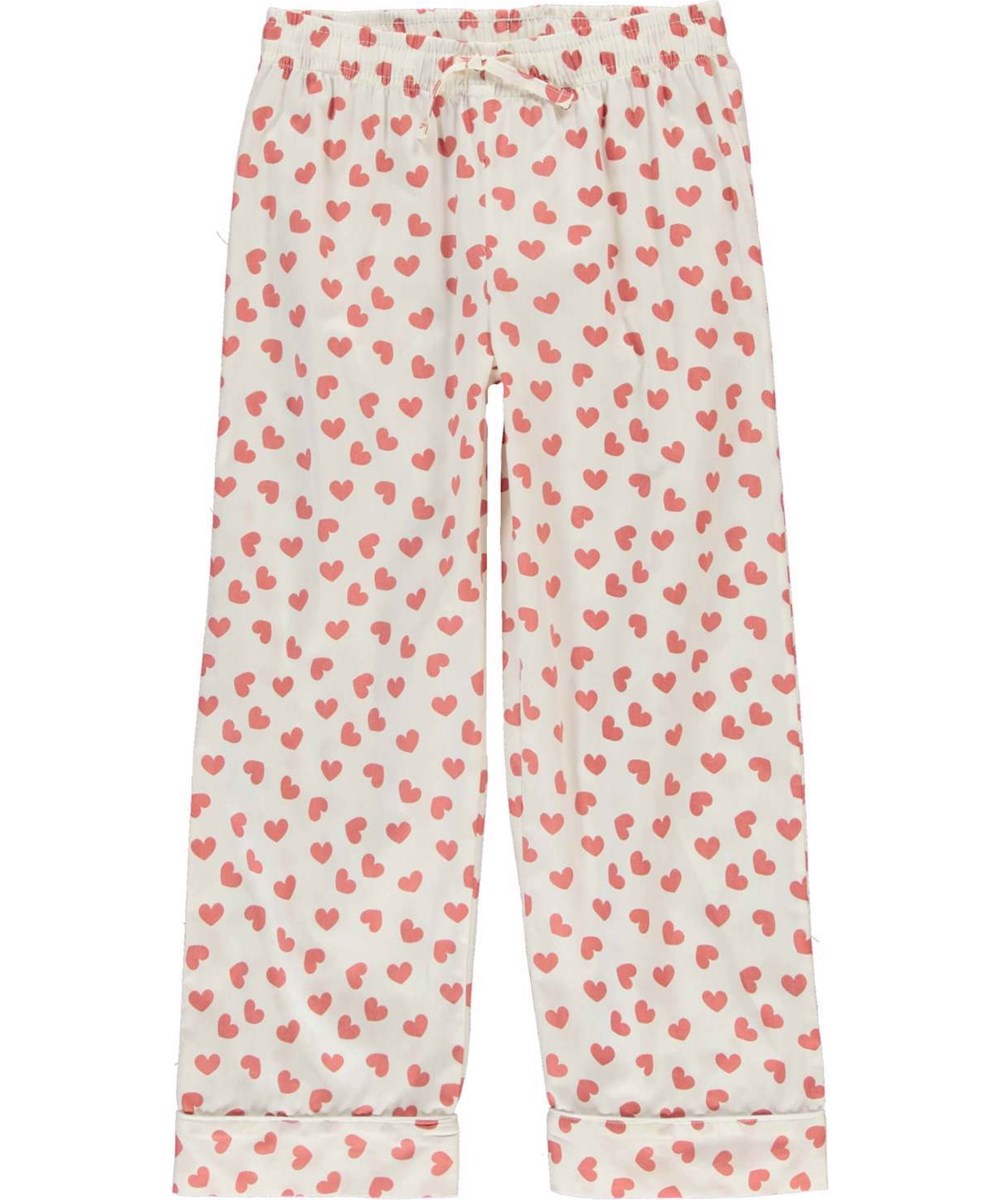 Lex - Allover Love - White pyjamas set with red hearts 